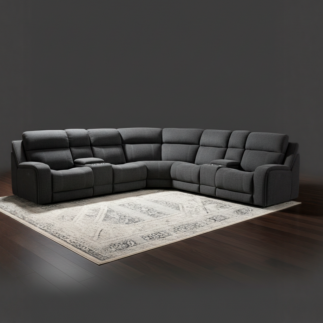 3-piece reclining sectional with dual power and dual wireless charging consoles